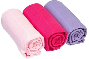 ‎BORNINO BORNINO Basics Mehrzweck-Tücher im 3er-Pack - 70x70cm Stoffwindel - aus reiner Baumwolle - saugfähige Eigenschaften - rosa/pink/lila