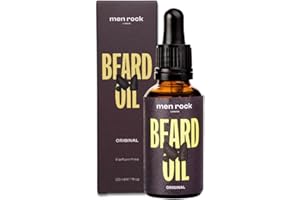 Men Rock Original Beard Oil with Natural Ingredients, Promotes Beard Growth Whilst Moisturising and Hydrating Skin, Enriched with Rosemary, Cedarwood and Grapefruit 30 ml