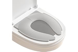 Vlecexs Riduttore WC Bambini, Riduttore Water Bambini Pieghevole, Sedile WC Pieghevole per Bambini, Vasino Portatile da Viaggio, Portatil Pieghevole per Ragazzo e Ragazza L'addestramento Water, Grigio