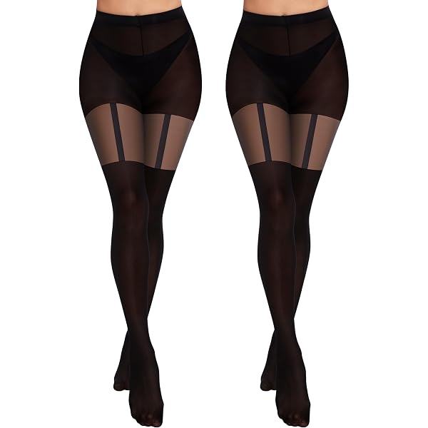 Collants Femme Faux Effet Cuisses Hautes - Style Résille Longue Et Sexy