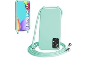 WenBaby Handykette für Samsung Galaxy A52/A52S Hülle mit Band,Handyhülle mit Schnur zum Umhängen Silikon Seil Necklace Schutzhülle mit Kordel Tasche Case TPU Bumper, Pfefferminzgrün