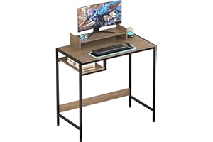 DOSDIOS Gaming Computer Desk, 80x42cm Home Office Desk with Storage Shelf, Writing Table with Monitor Stand