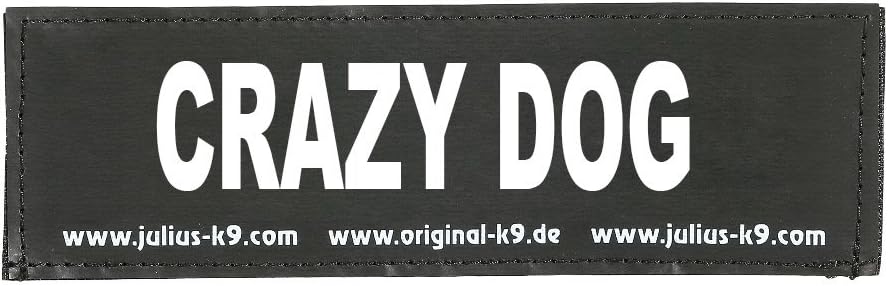 Interchangeable Patches, 1 pair, Crazy dog, Black, Size: Small