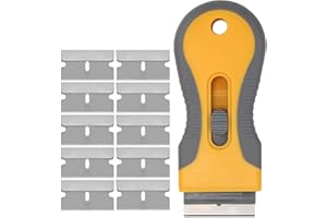 CANOPUS Ceranfeldschaber herdkratzer mit 10 Ersatzklingen, Ceranfeld Kratzer Glasschaber Ceranfeldreiniger für Kochfeld Backofen Induktionskochfeld Glaskeramik, Glaskeramik Schaber Ceranfeld Schaber