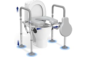 NIMOOD T1 Elevador WC con Reposabrazos Antideslizante, Acolchados, Patas Regulables en Altura y Ancho Adaptador WC Mayores, Con ventosas maximizan la seguridad, Anciano, Discapacidad y Mujeres Embarazadas