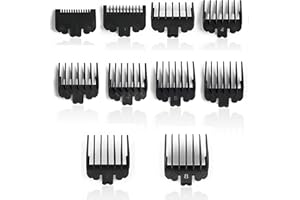 YUDAWN 10 PCS Hair Clipper, 10 Sizes Professional Clipper Comb Replacement Guards Set Limit Combs Hair Cutting Attachment for Most Clippers Trimmers