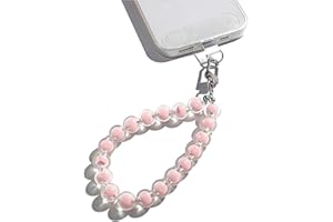 Amayo - Chaîne de téléphone Portable Universelle, Pendentif de téléphone Portable, Cordon de clés, Bracelet de téléphone Portable, Compatible avec n'importe Quel téléphone Portable (Perles Roses)