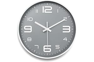 Frasheng Orologio da parete 30 cm Moderno, Silenzioso, Circolare Facile Lettura per Casa Ufficio Cucina - Alimentato a Batteria