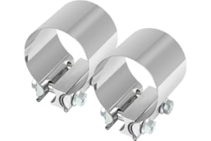 DOCAS Ø 76 mm Universal de Abrazadera de escape Coche Acero inoxidable Abrazadera de tubo de escape Junta de solapa Junta de banda (2 piezas)