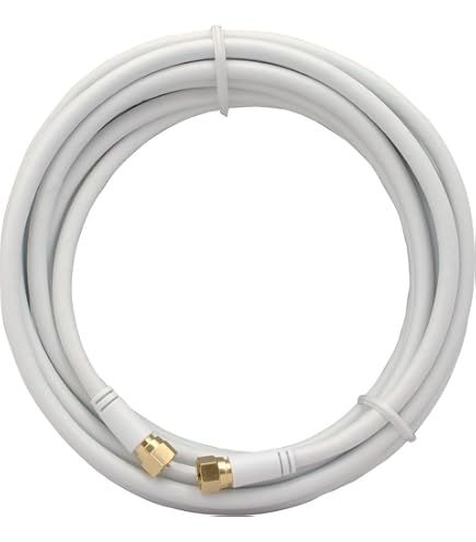 SKT Koaxialkabel 500 Cm, F-Stecker Vergoldet, 3-fach Geschirmt Für Modem, SAT, Kabelfernsehen - Weiß