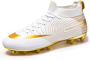 XFQ Football Boots, Kids' Adult Football Training Shoes AG Outdoor Football Boots Teenage Students Breathable Soccer Sneakers