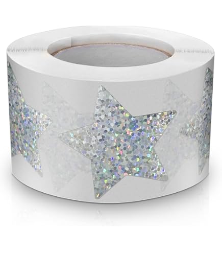 500 Stück Silber Stern Aufkleber 2,5cm - Glitzer Sticker Für Belohnung & Basteln