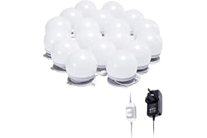 Large Vanity Mirror Lights Kit, AIBOO Hollywood Makeup Lights with 18 Dimmable Bulbs, Linkable Vanity Lighting Fixture Plug in 6000K Daylight White for Makeup Dressing Table, Mirror Not Included