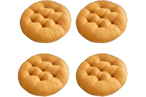 Morkite Lot de 4 Coussins de Chaise Ronds Doux pour intérieur et extérieur - 40 x 40 cm - pour fauteuils, Jardin, canapé en rotin - pour Chambre à Coucher, Sol, Camping - Bleu