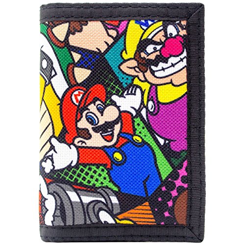 Preisvergleich Produktbild Super Mario Wario & Luigi Figuren Schwarz Portemonnaie Geldbörse