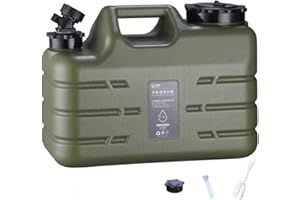 Azazaza 10/11/18.5L Water Container with Tap, Portable PE Water Bucket with Tap, BPA-Free Water Carrier with Replacement Cover, Easy Clean Camping Water Containers with Pipe for Outdoor
