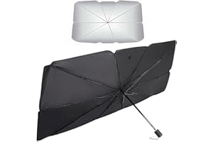 SQUADO - Ombrello Parasole Auto, Pieghevole, Protegge il Cruscotto, Copriparabrezza Schermo Raggi UV, Anti Caldo, Universale per Tutti i Tipi di Auto