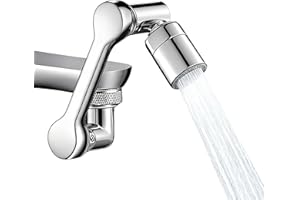 XVZ Attacco per rubinetto girevole, prolunga per rubinetto con rotazione di 1080 gradi e 2 tipi di getto, accessorio girevole universale per cucina e bagno