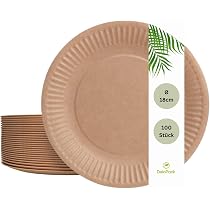 Lot De 48 Assiettes En Carton Marron 17,8 Cm - Idéales Pour Fêtes Prénatales, Mariages, Anniversaires Et Snacks - Décorations Festives Marron Clair - 8