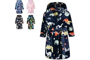 Lodunsyr Albornoces Niña Niño Pijamas y Batas Infantil Textiles de Baño Muchacha Albornoz con Capucha Batas Regalos Suave Ropa de Dormir 2-9 Años