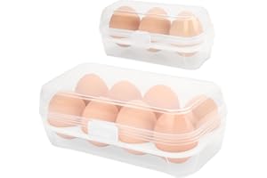 Heveer Contenitore per Uova Contenitore per Vassoio Uova Portauova Trasparente Portatile per Picnic Campeggio all'Aperto Cucine 2 Dimensioni