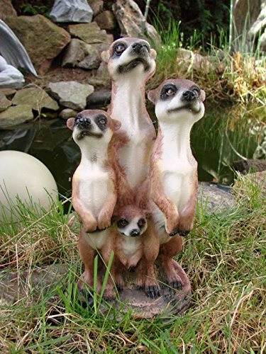 Erdmännchen Familie Figur Gartenfigur 20 cm