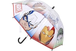 CERDÁ LIFE'S LITTLE MOMENTS Ombrello Trasparente Bambino,Avengers,Apertura Manuale con Meccanismo Antivento e Aste di Sicurezza,Licenza Ufficiale Marvel,Multicolore, taglia unica
