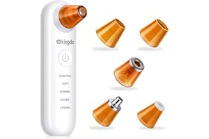 Kingdo Aspiratore Punti Neri Professionale, 2-in-1 Microdermoabrasione e Aspirapori con 5 Livelli di Aspirazione e 5 Testine, Pulizia Viso e Pori, Rimozione Punti Neri per Tutti i Tipi di Pelle