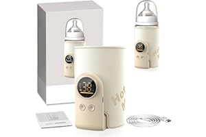 FUERDICH Portable Baby Bottle Warmer Bag, Cordless Baby Bottle Warmer Wrap with LED Display Constant Temperature Adjustable Waterproof for Travel, Plane and Car Use