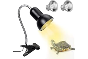 LEEBEIN ECOSI Lámpara para Tortuga, Lámpara Tortuga UVB UVA de 25W, 360° Rotación Lámpara de Calor Reptil Anfibioss Lámpara de Cristal de Tortuga para Tortuga, Lagartos, Camaleones ect