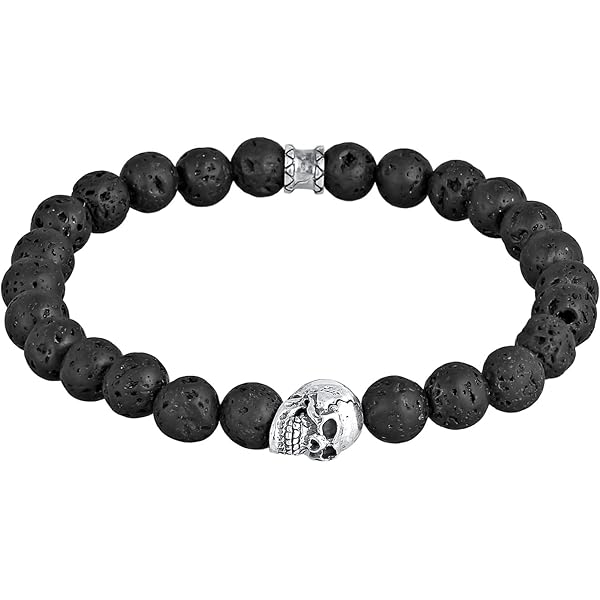 Kuzzoi Bracciale Uomo Buddha In Argento 925 E Howlite Turchese - Elastico, Regolabile 19-23 Cm - Gioiello Artigianale Con Pietre Naturali