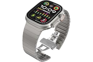 TOWONSHY Oryginalny Titanium Pasek kompatybilny z iWatch Ultra/Ultra 2 Pasek 49mm 46mm 45mm 44mm 42mm 41mm 40mm 38mm, Bransoletka ze Stali Nierdzewnej dla Mężczyzn dla iWatch Ultra/Ultra 2, SE/9-1