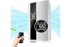 EAGERMINDS Deshumidificador de aire eléctrico de 2200 ml, silencioso, deshumidificador eléctrico para 30 m²/24 horas, temporizador de sueño/LED/apagado automático, dehumidifiers para casa, dormitorio