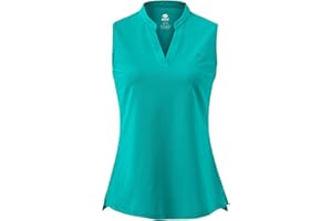AjezMax Polo Femme sans Manches Coton Golf Sport Débardeur d'été Respirant Tennis Golf Tops