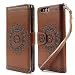 Produktbild Urcover Lotus Pattern Schutzhülle kompatibel mit Huawei Honor 9 Wallet Braun | Kartenfach & Standfunktion | Flip Case Hülle | Trendy Handy Tasche | Cover Schale