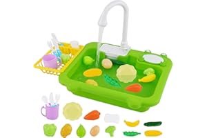 ARK MIIDO Lavello da cucina giocattolo con acqua corrente, giocattolo da cucina per bambini con acqua riciclata rubinetto e lavandino, regalo per ragazze e ragazzi bambini dai 3+