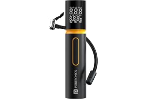 Portronics Vayu 5.0 Rechargeable Tyre Inflator with Fast Inflation, Preset Modes, Digital Display, Flashlight Torch, Auto Shut-Off, Air Pump Compressor for Car & Bike (Black)