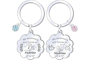 JRZDFXS Regalo Madrina y Padrino bautizo regalo personalizado para pedida quieres ser mi madrina o padrino Llavero Padrino y madrina Quieres ser mi madrina? Quieres ser mi padrino?