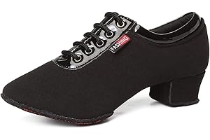 SWDZM Scarpe da Ballo Latino per Donna e Uomo con Punta Chiusa Lacci Standard Jazz Salsa Professionali Pratica Scarpe da Ballo,Model MF2805