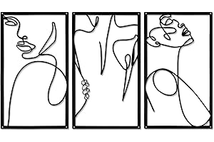 Songjum 3 Piezas Cuadro Decoración Minimalista Muy Moderno y Abstracto Poster Arte Lineal Cuadros Pared Decoracion para Dormitorios Salon Pasillo (Set)