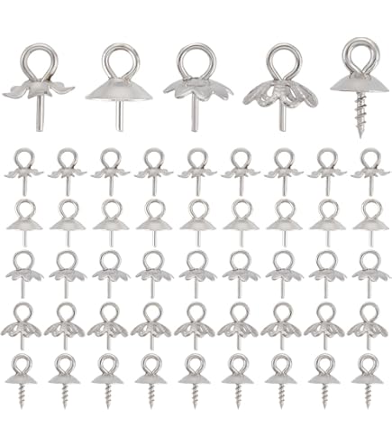 100 Pezzi Capsule Per Ciondoli In Acciaio Inox 304 - 5 Misure Diverse Per Creazione Gioielli Fai Da Te - Per Cammeo, Foto E Pendenti - Foto 6