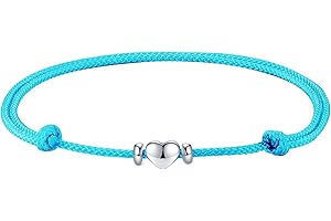 J.Endéar Cavigliera Cuore Argento 925 Donne, Cavigliera Corda Fatta A Mano 32cm Cavigliera Regolabile Amore, Regalo Festa Della Mamma Di Compleanno