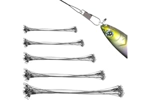 MKEMKA 60 Stück Stahlvorfach Hecht mit Haken Vorfach Angeln Set Stahlvorfächer 5größen Edelstahl Vorfächer Leader Stahlvorfächer Raubfisch Für Salzwasser Süßwasser