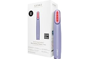 GESKE Skin Firming Wand | 7 in 1 | Anti-età | Lifting a microcorrente | Strumento di skincare | Rimozione rughe per pelle soda | Rassodante viso | Tecnologia luce LED rossa | Testa girevole
