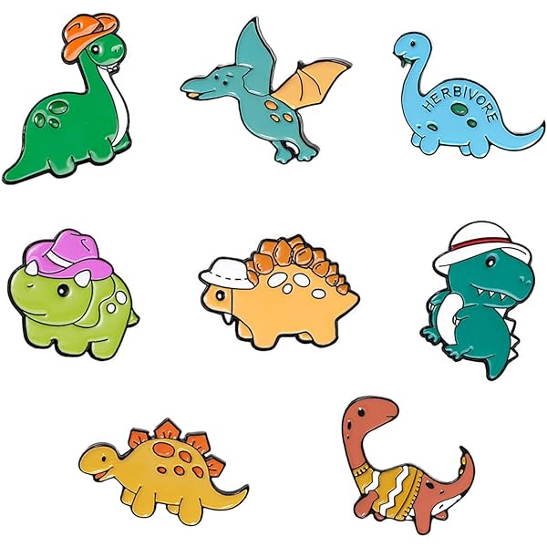 Spille Da Balia Dinosauri - Set 5 Pezzi Con Design Carino Per Bambini E Collezionisti