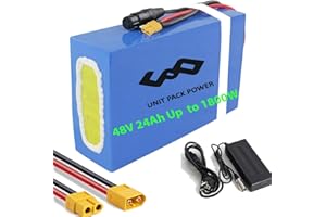 UNIT PACK POWER Batterie 48V 24Ah- Batterie de vélo électrique pour 1000W 1200W 1500W1800W 2000W E- Scooter Ebike Motor - Litio Batterie 48volt kit de Conversion ebike Batterie