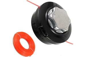 HUAREW M10 x 1,25 repuesto de hilo universal, cabezal de carrete de 2 líneas cabezales desbrozadora con cable de 30 m y 2,4 mm