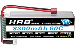 HRB POWER HRB 6S 22.2V 3300mAh 60C Lipo Batteria con Deans T Plug per RC Quadcopter 500-size Elicottero Auto Camion Barca Hobby