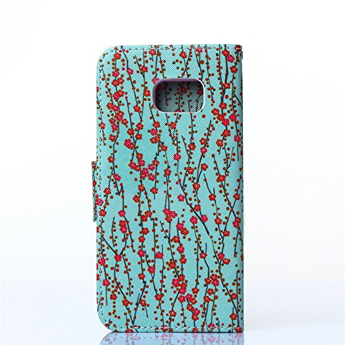 Nancen Samsung Galaxy S6 Edge Plus / G9280 (5,7 Zoll) Handy Lederhülle, Flip Case Wallet Cover with Stand Function, Folio Bookstyle Handytasche Soft Silikon Bunte Muster Tasche PU Leder Slim Shell Handyhülle. - 2