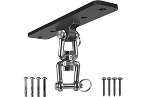 Dolibest Heavy Bag Hanger,Wall Ceiling Mount Hook 360° Rotation Wood Beam Holder Body Weight Strength Training Systems, Aerial Yoga Swing & Hammock, Resistance Band for Wooden Sets(600 LB Capacity)